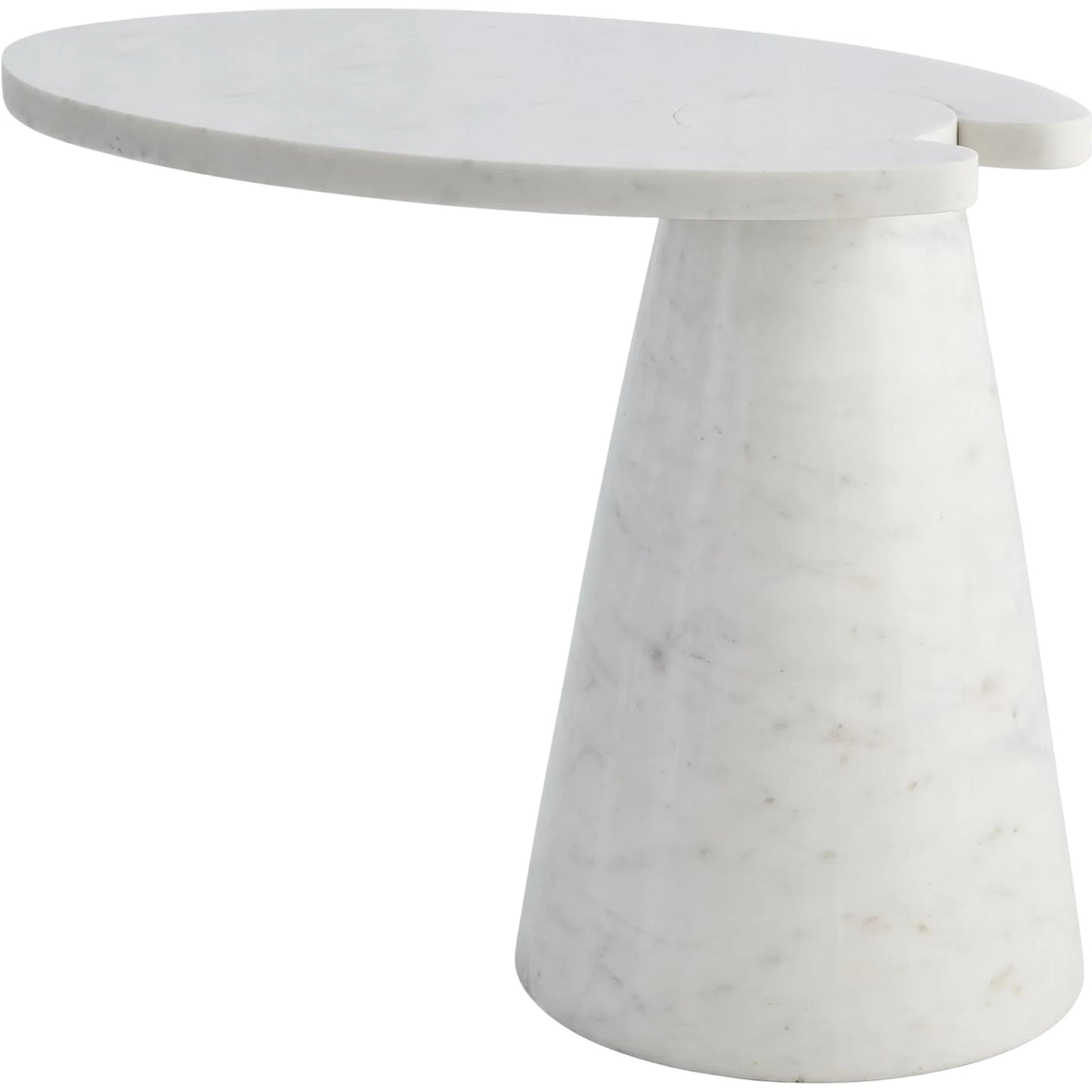 001 SR-701009 | Primary Silo | Cone Cantilever Table by Global Views. Made from honed white marble in a eclectic & global style.