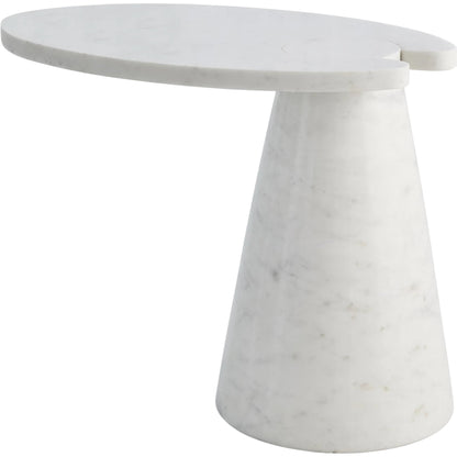 Cone Cantilever Table by Global Views. Made from honed white marble in a eclectic & global style.