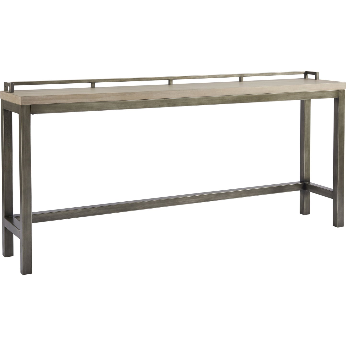 002 SR-813262 | Additional Silo | Curated Mitchell Console with Stools by Universal Furniture in antique pewter and greystone. Made from unique in a modern style.