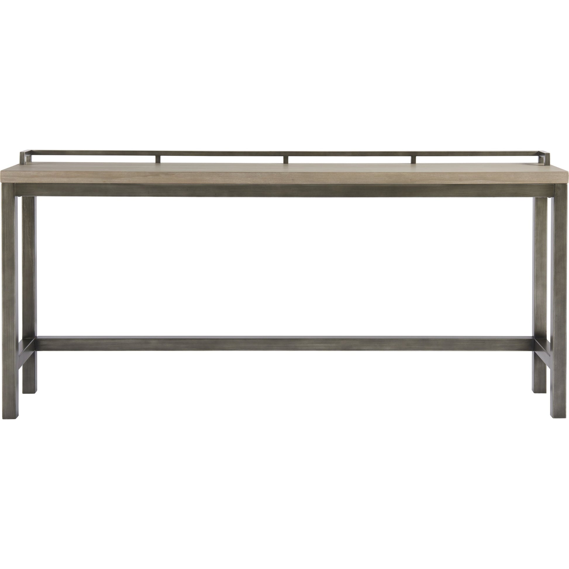 Curated Mitchell Console with Stools by Universal Furniture in antique pewter and greystone. Made from unique in a modern style.