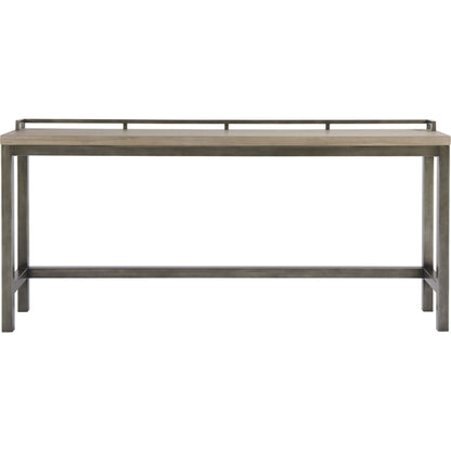 Curated Mitchell Console with Stools by Universal Furniture in antique pewter and greystone. Made from unique in a modern style.