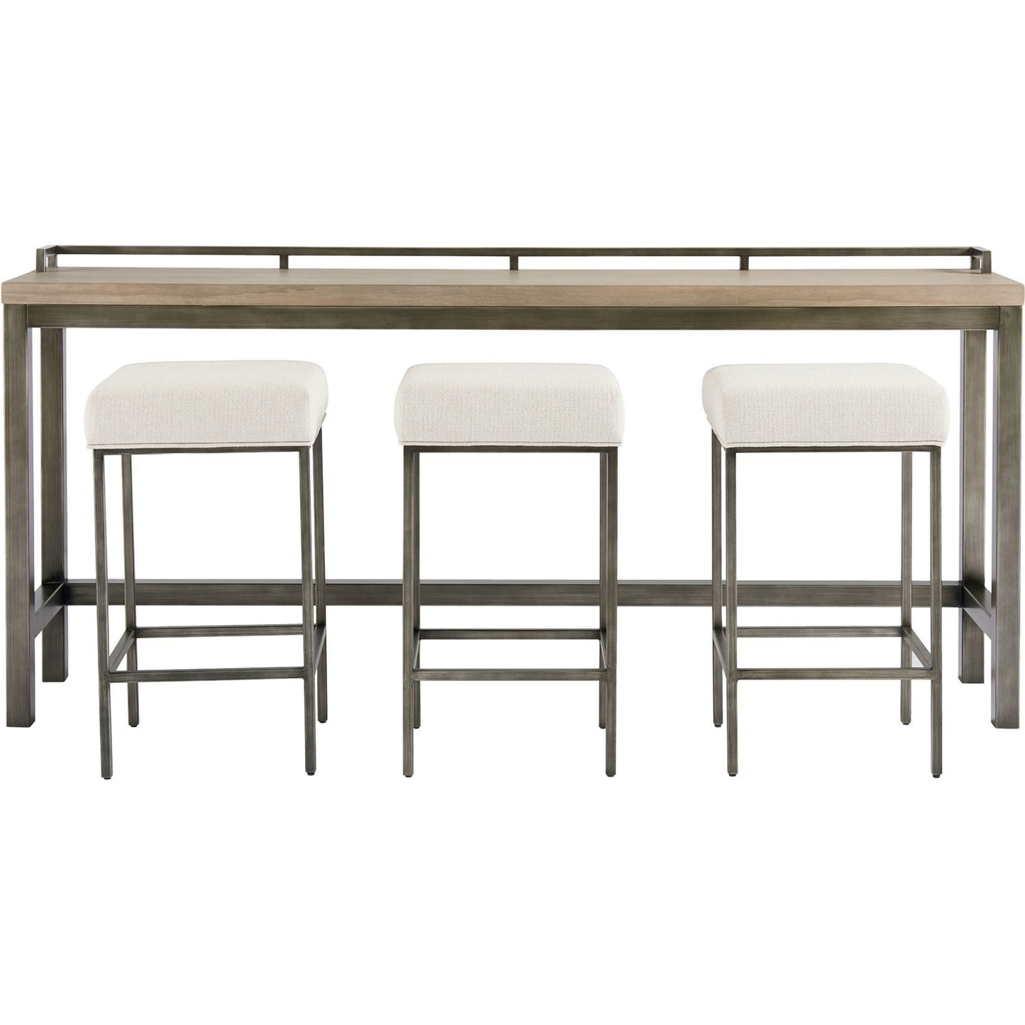 005 SR-813262 | Additional Silo | Curated Mitchell Console with Stools by Universal Furniture in antique pewter and greystone. Made from unique in a modern style.