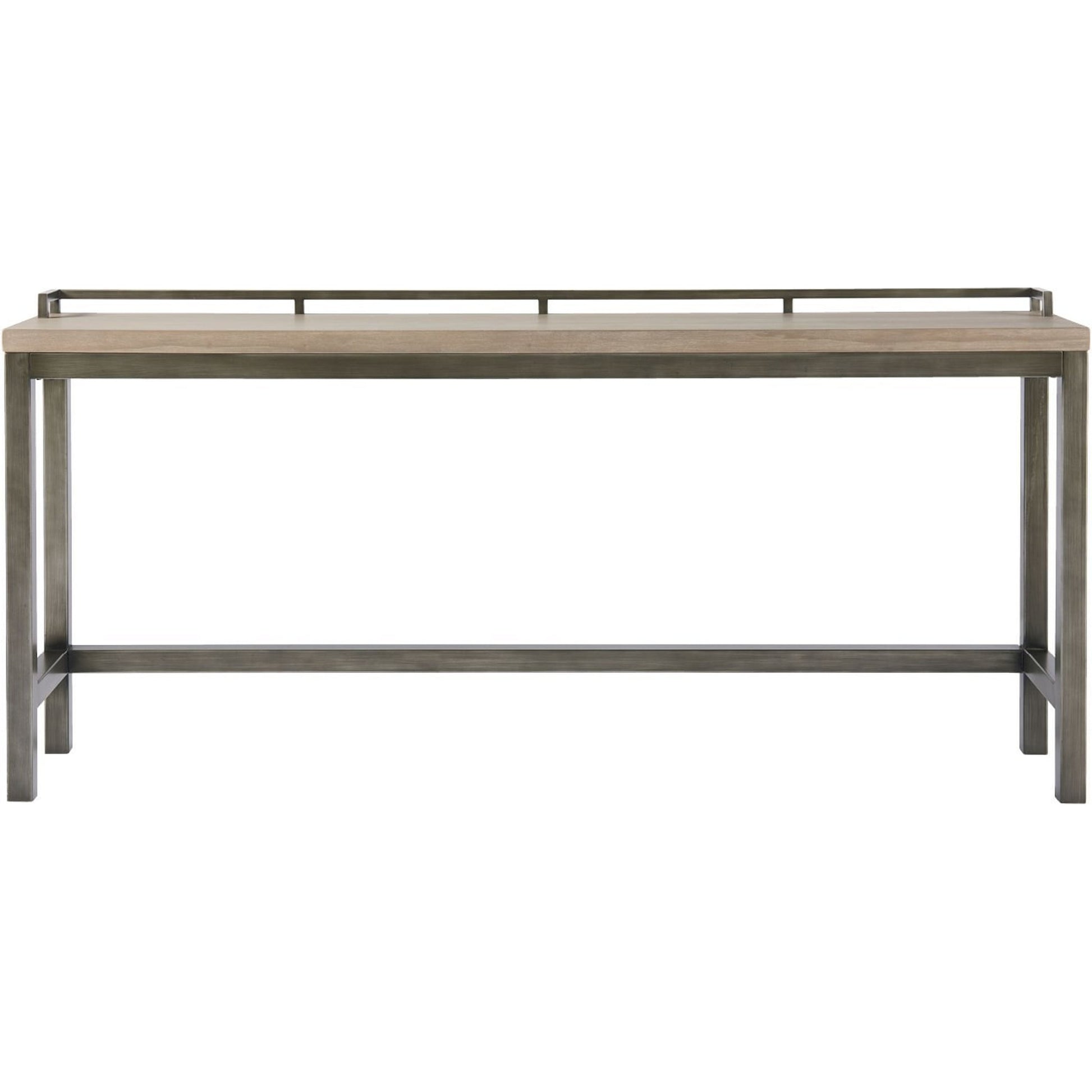 Curated Mitchell Console with Stools by Universal Furniture in antique pewter and greystone. Made from unique in a modern style.