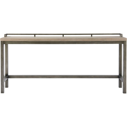 Curated Mitchell Console with Stools by Universal Furniture in antique pewter and greystone. Made from unique in a modern style.