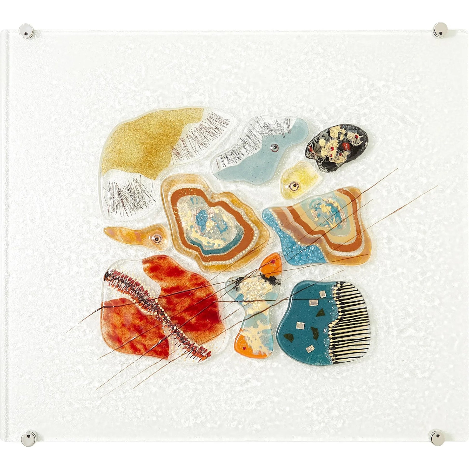 Fused Glass Wall Panel II by Global Views in cool. Made from art glass in a eclectic & global style.