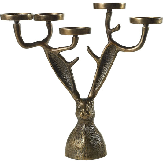 E+E Eric Candleholder by Accent Decor in gold. Made from metal in a modern style.