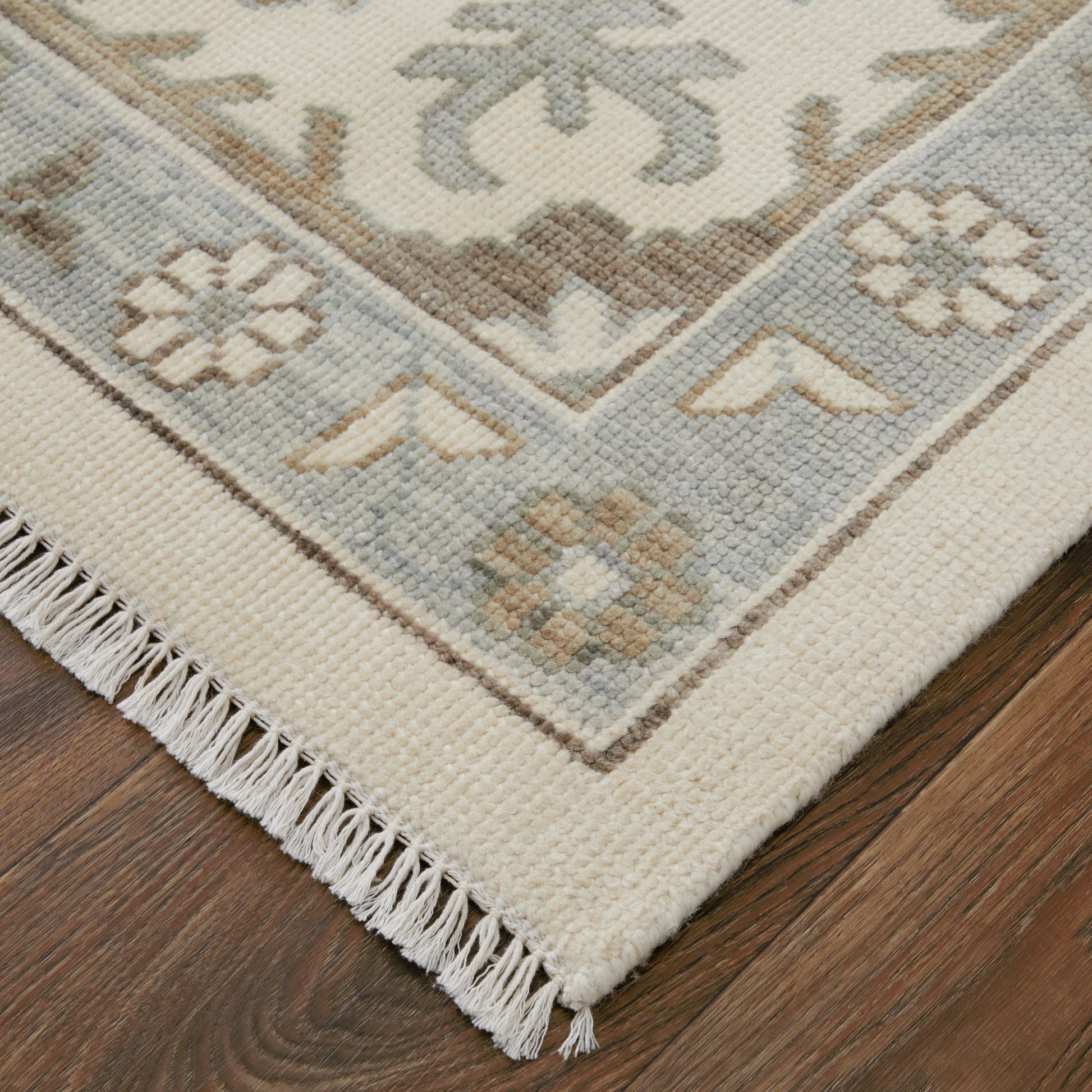 Karina Transitional & Botanical Rug - 90969G5F by Feizy in ivory, gray, brown. Made from wool in a unique style.