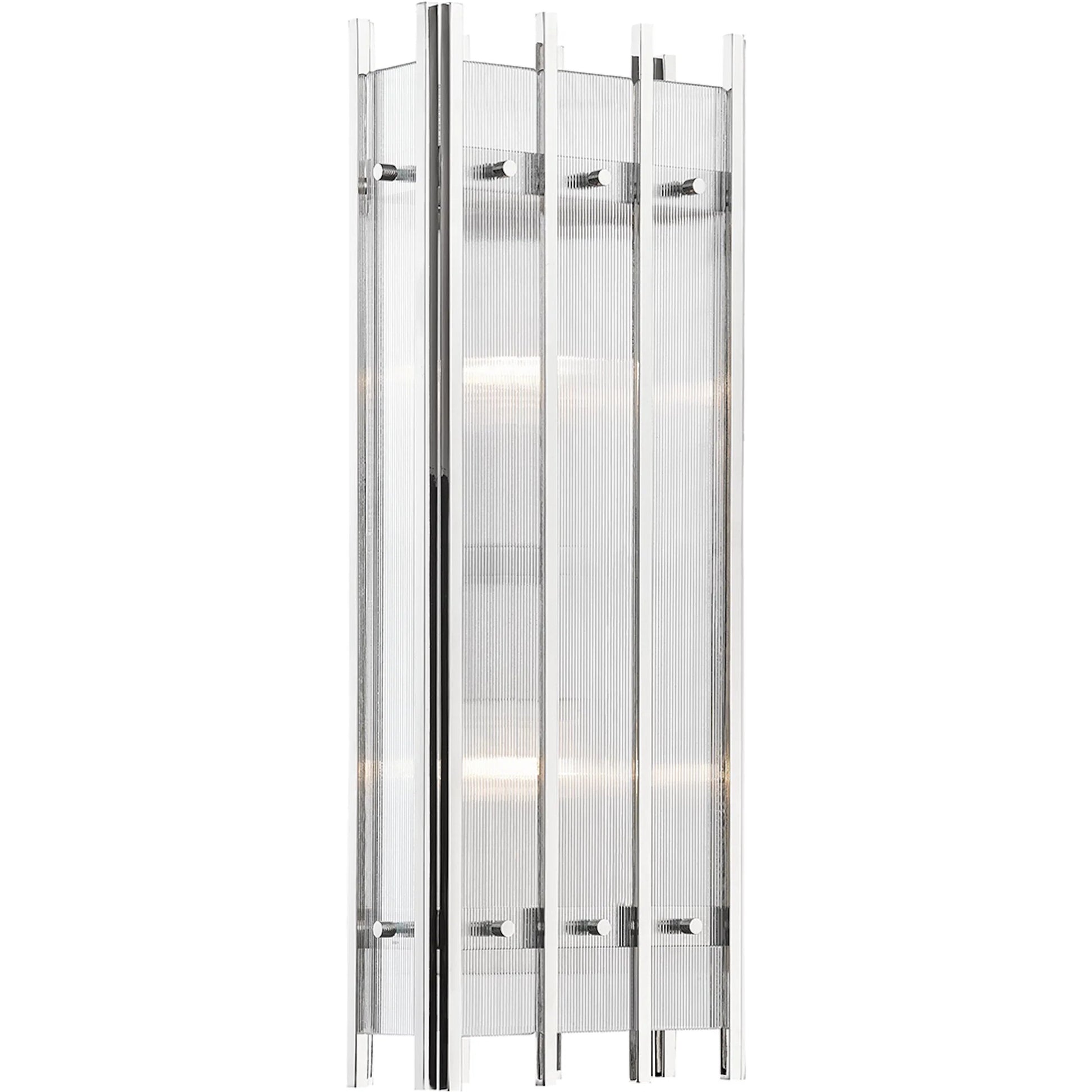 Wooster Wall Sconce by Hudson Valley in polished nickel. Made from steel in a transitional style.