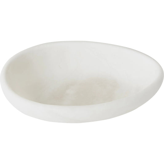 Oblique Alabaster Bowl by Global Views in white. Made from alabaster in a unique style.