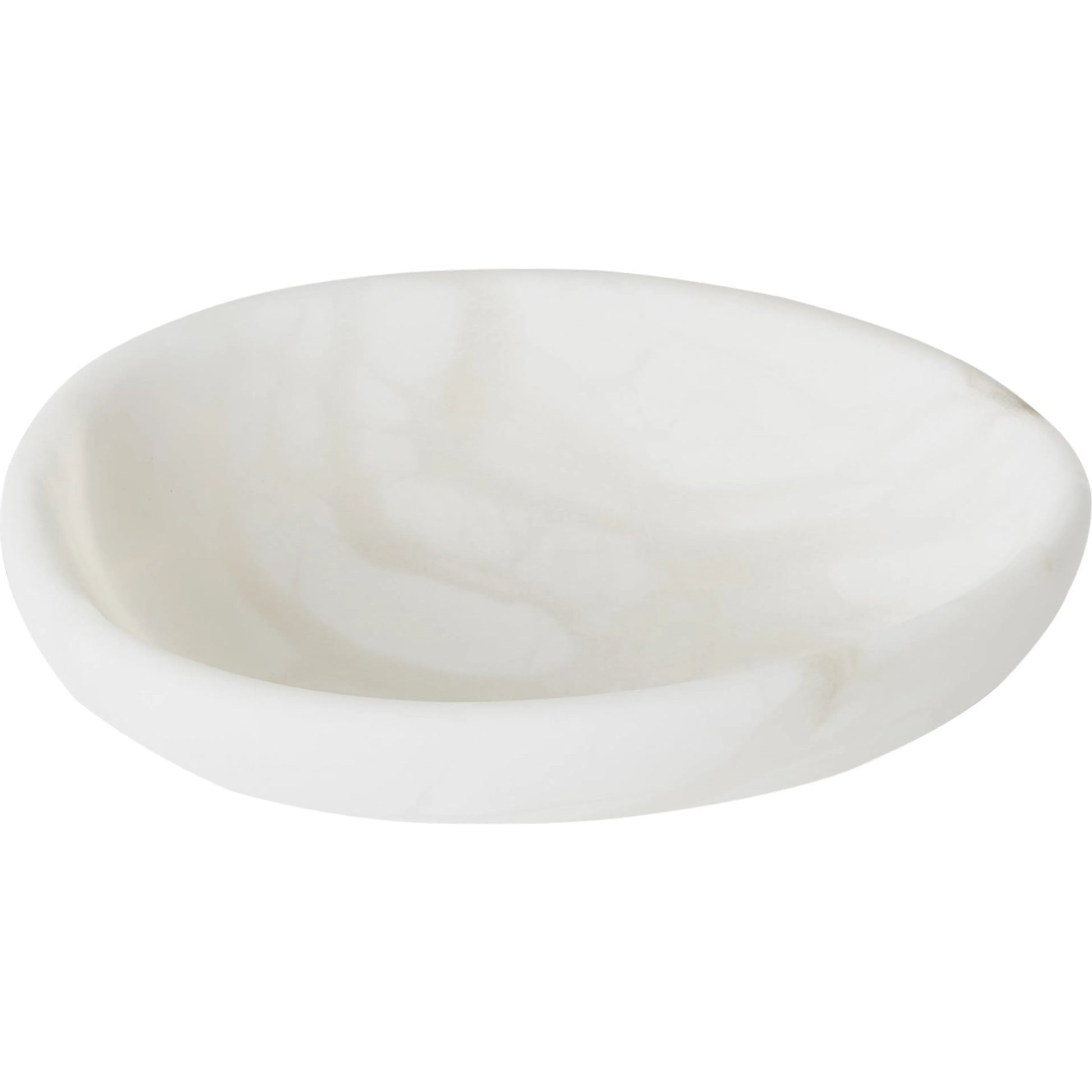 Oblique Alabaster Bowl by Global Views in white. Made from alabaster in a unique style.