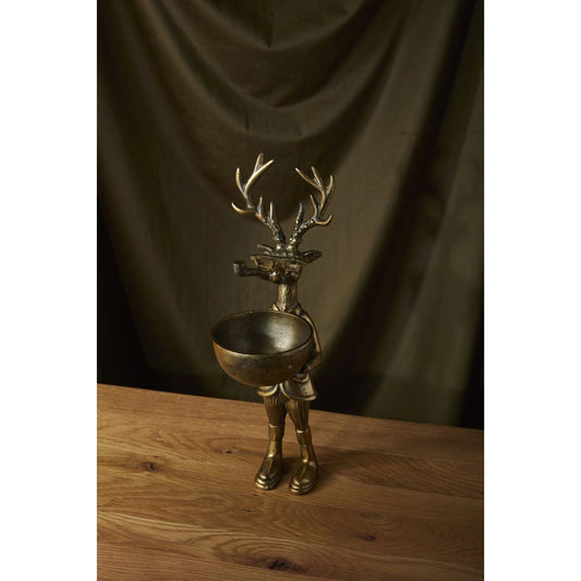 E+E Dish Stand Frankie by Accent Decor in antique-gold. Made from metal in a modern style.