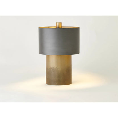 Tortoise Drum Lamp by Global Views in antique zinc, ombre brass. Made from unique in a eclectic & global style.