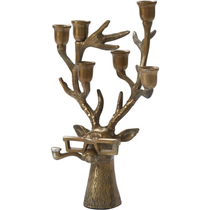 E+E Frankie Candelabra by Accent Decor in antique-gold. Made from metal in a modern style.