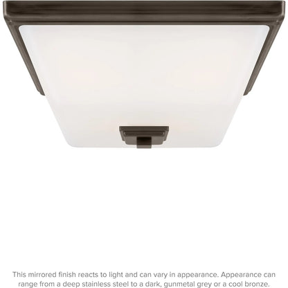 Ellis Harper Two Light Ceiling Flush Mount by Visual Comfort & Co. in brushed nickel. Made from steel in a traditional style.