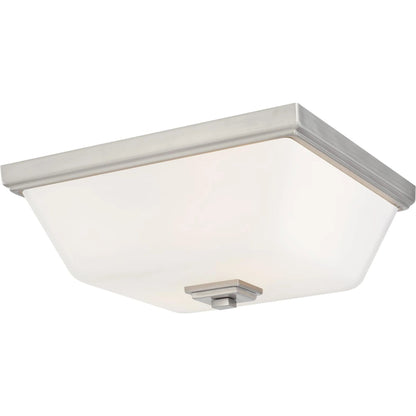 Ellis Harper Two Light Ceiling Flush Mount by Visual Comfort & Co. in brushed nickel. Made from steel in a traditional style.