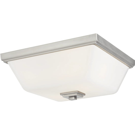 Ellis Harper Two Light Ceiling Flush Mount by Visual Comfort & Co. in brushed nickel. Made from steel in a unique style.