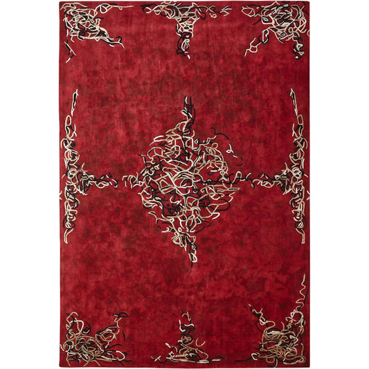 Parlor Rug by Global Views in deep red. Made from unique in a unique style.