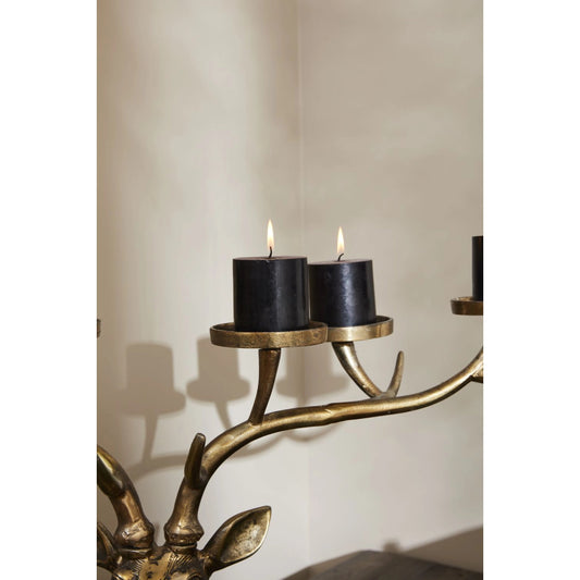 Stag Candleholder by Accent Decor in antique-gold. Made from metal in a modern style.