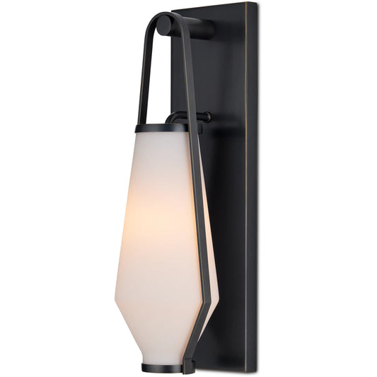 Brompton Bath Wall Sconce by Currey and Company. Made from metal, glass in a modern style.