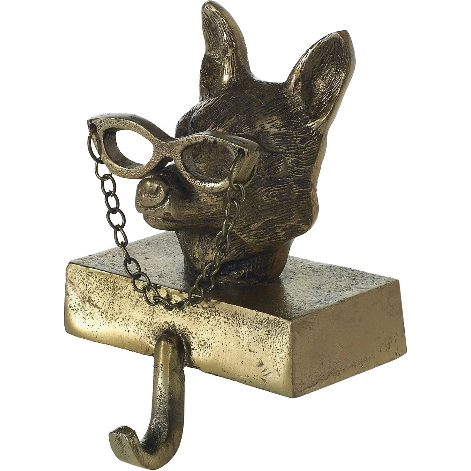 E+E Stocking Holder Eloise by Accent Decor in antique-gold. Made from metal in a modern style.