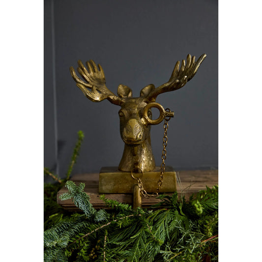 E+E Stocking Holder Eugene by Accent Decor in antique-gold. Made from metal in a unique style.