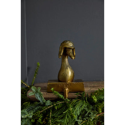 E+E Stocking Holder Charlie by Accent Decor in antique-gold. Made from metal in a unique style.