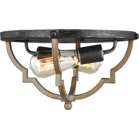 Socorro Two Light Flush Mount by Visual Comfort & Co. in stardust. Made from steel in a unique style.