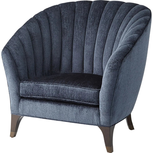 001 SI-2323929 | Primary Silo | Luxe Lounge Chair by Global Views in indigo and walnut. Made from unique in a unique style.