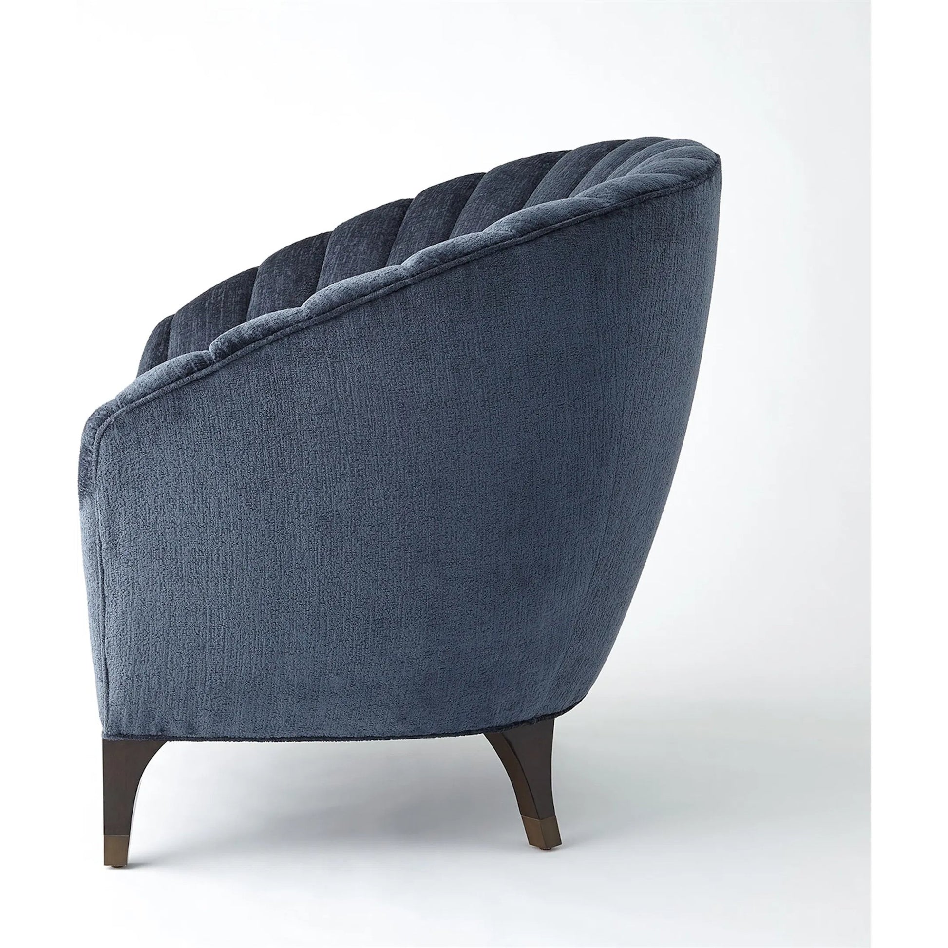 Luxe Lounge Chair by Global Views in indigo and walnut. Made from unique in a unique style.