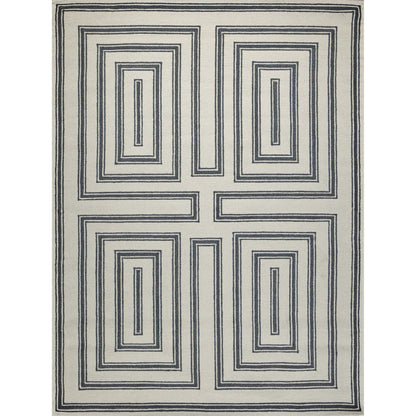 Studio 7531 Rug by Exquisite Rugs in ivory, black. Made from new zealand wool in a unique style.