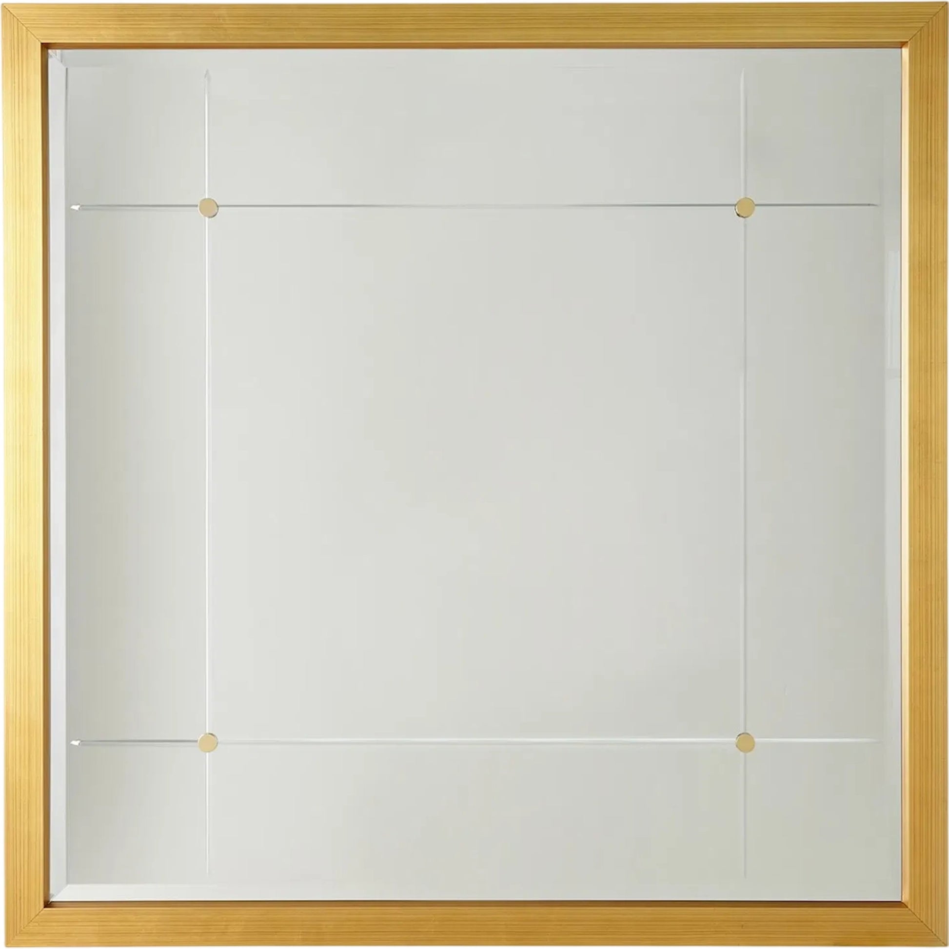 Beaumont Square Mirror by Global Views in silver leaf, nickel, brass. Made from mdf, mirror in a transitional style.