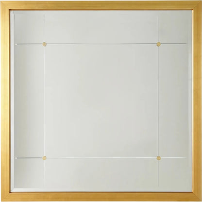Beaumont Square Mirror by Global Views in silver leaf, nickel, brass. Made from mdf, mirror in a transitional style.