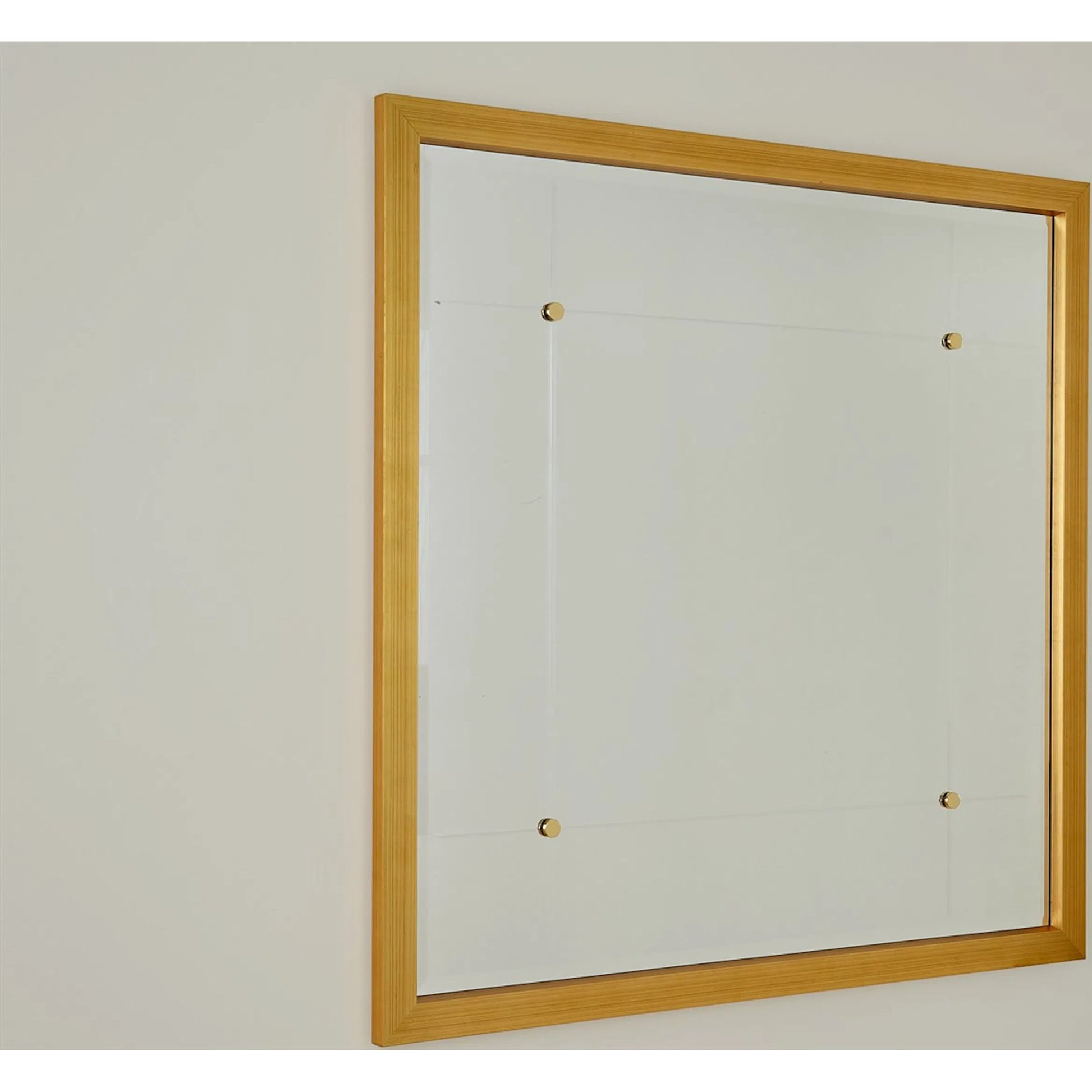 Beaumont Square Mirror by Global Views in silver leaf, nickel, brass. Made from mdf, mirror in a transitional style.