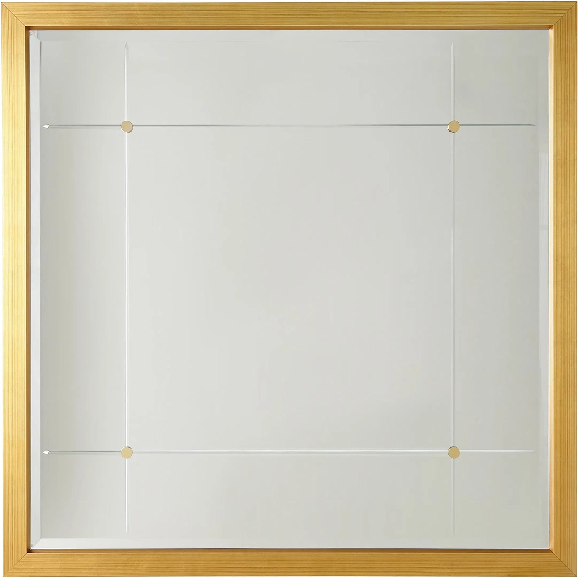 Beaumont Square Mirror by Global Views in silver leaf, nickel, brass. Made from mdf, mirror in a transitional style.