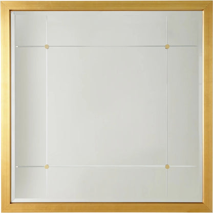 Beaumont Square Mirror by Global Views in silver leaf, nickel, brass. Made from mdf, mirror in a transitional style.