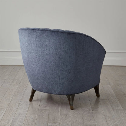 Luxe Lounge Chair by Global Views in indigo and walnut. Made from unique in a unique style.
