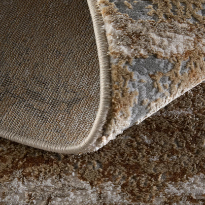 Aura Rug - 3567F by Feizy in ivory, gold, gray. Made from polyester, polypropylene in a unique style.