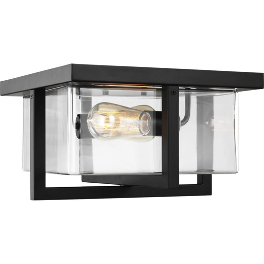 Mitte 2-Light Flush Mount by Visual Comfort & Co. in midnight black. Made from steel in a unique style.