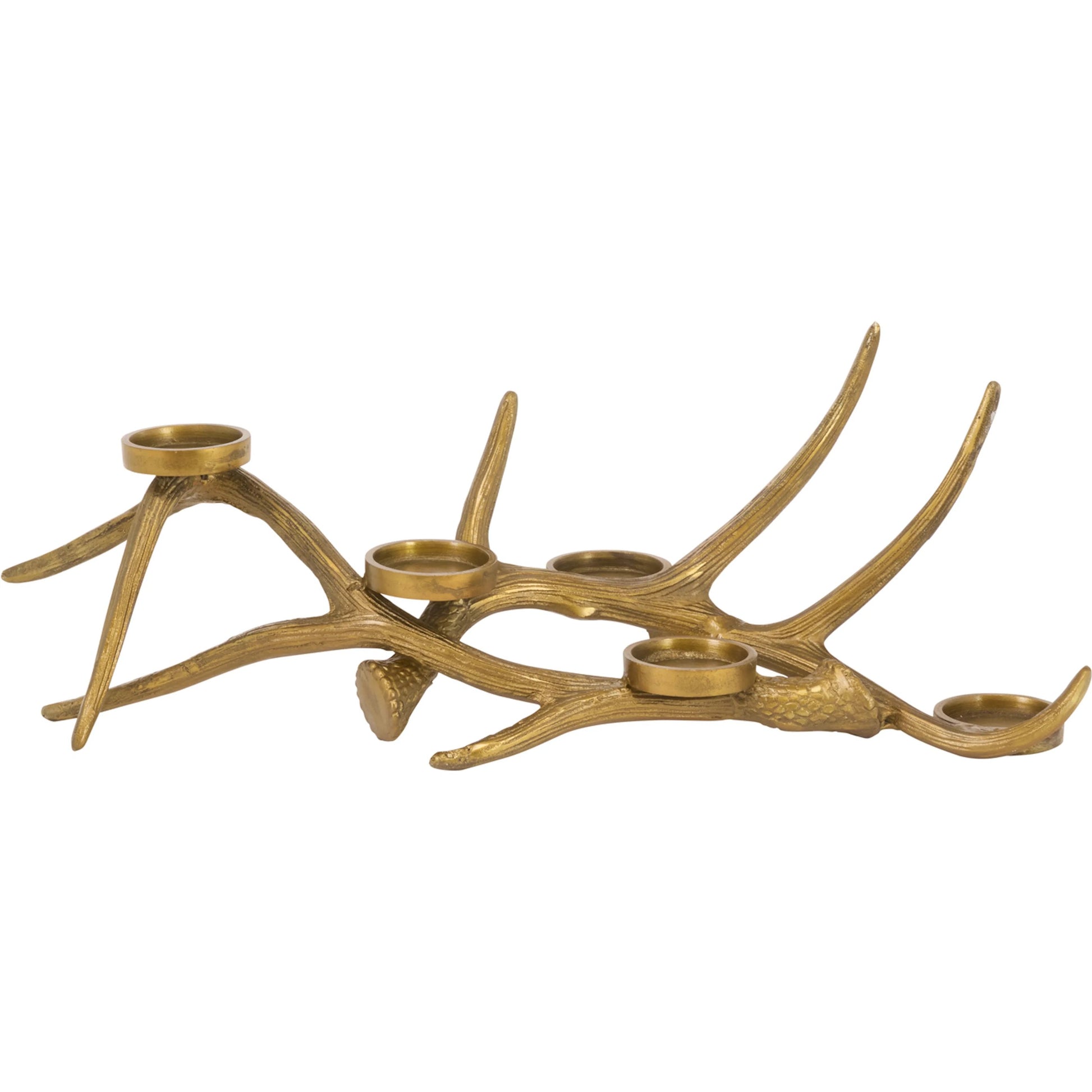 Andean Antler Candleholder by Accent Decor in antique, gold. Made from metal in a unique style.