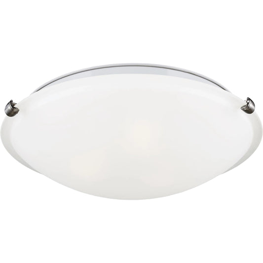 Clip Ceiling 3-Light Flush Mount by Visual Comfort & Co. in brushed nickel. Made from steel in a unique style.