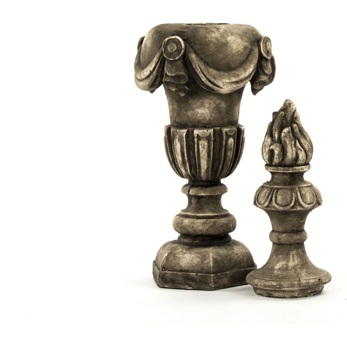 004 S-338198 | Additional Silo | Resin Urn by Zentique in distressed gray and resin. Made from resin in a traditional style.