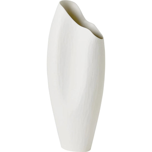 Horn White Vase by Global Views in matte white. Made from unique in a modern style.