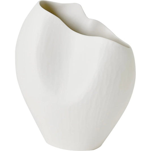 Horn White Vase by Global Views in matte white. Made from unique in a modern style.