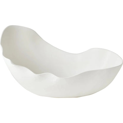 Horn Bowl, Matte White by Global Views in matte white. Made from ceramic in a modern style.