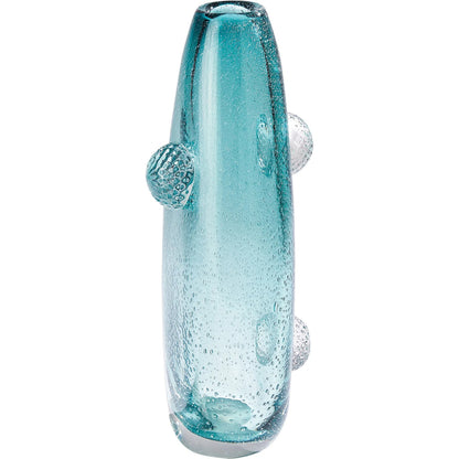 Pom Pom Vase by Global Views in azure. Made from artglass in a eclectic & global style.