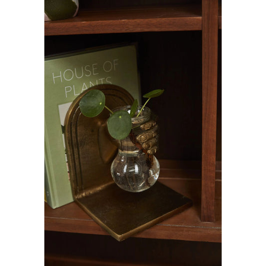 Handheld Bookend Set by Accent Decor in antique-gold. Made from metal in a modern style.
