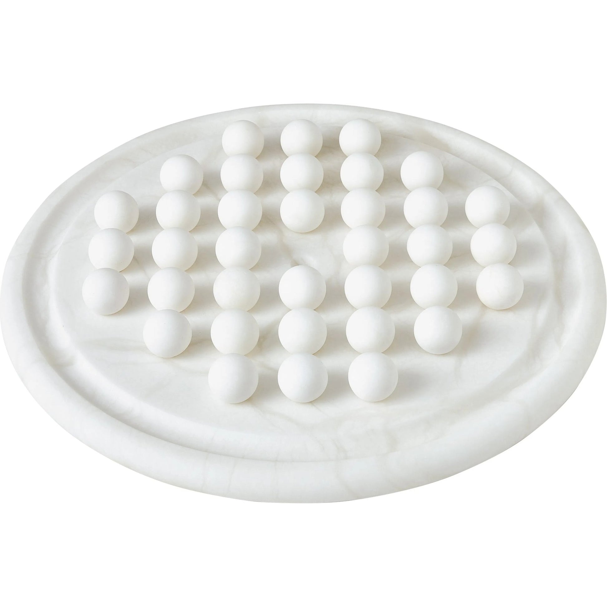 Alabaster Solitaire Game Set by Global Views. Made from alabaster in a modern style.