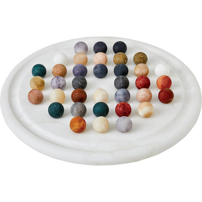 Alabaster Solitaire Game Set by Global Views. Made from alabaster in a modern style.