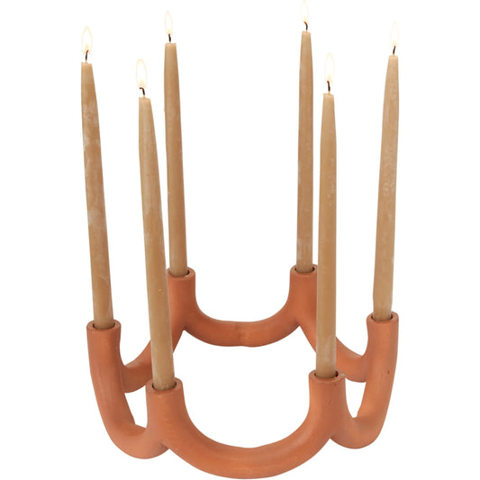 Harris Candelabra by Accent Decor in terracotta. Made from metal in a modern style.
