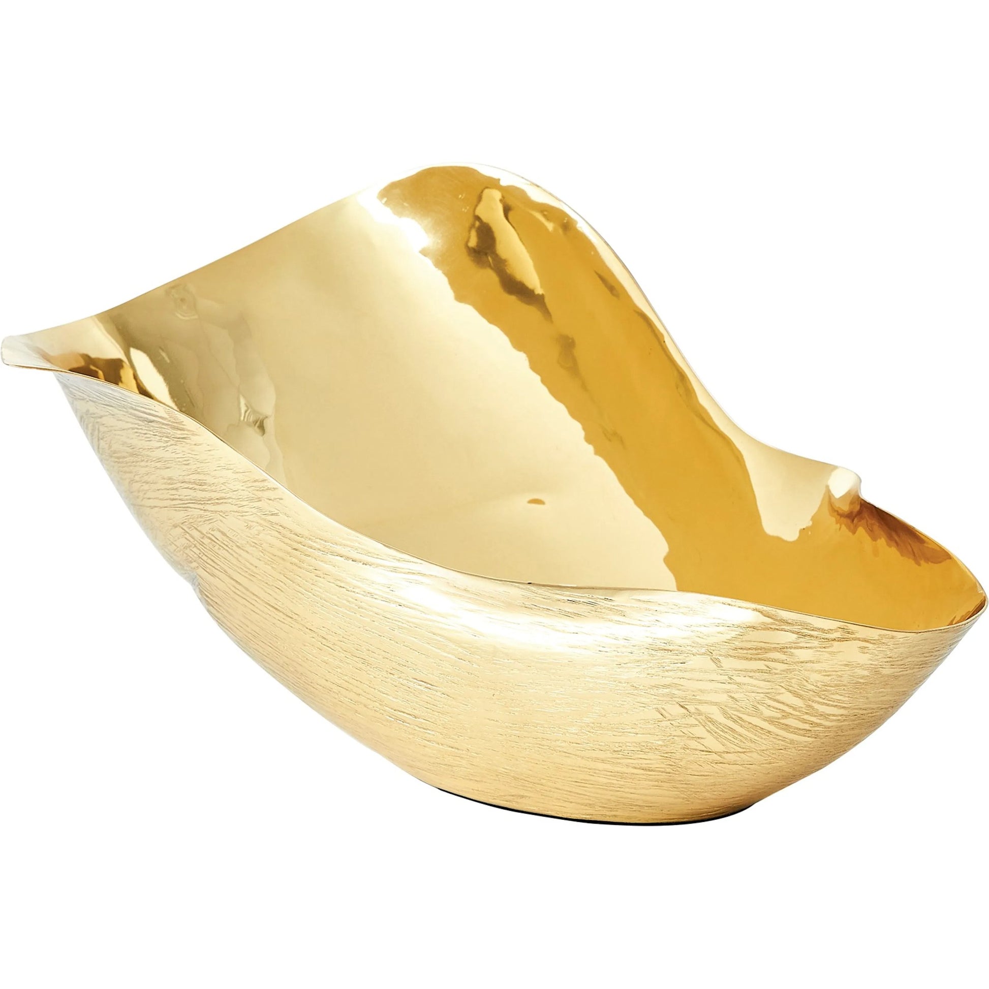 Free Form Bowl by Global Views. Made from brass in a modern style.